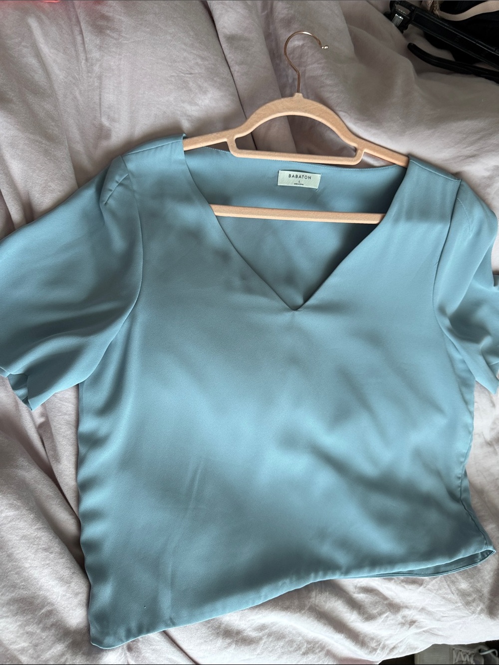 Aritzia | Randy Blouse in a dusty blue shade | Size Large - Picture 5 of 5